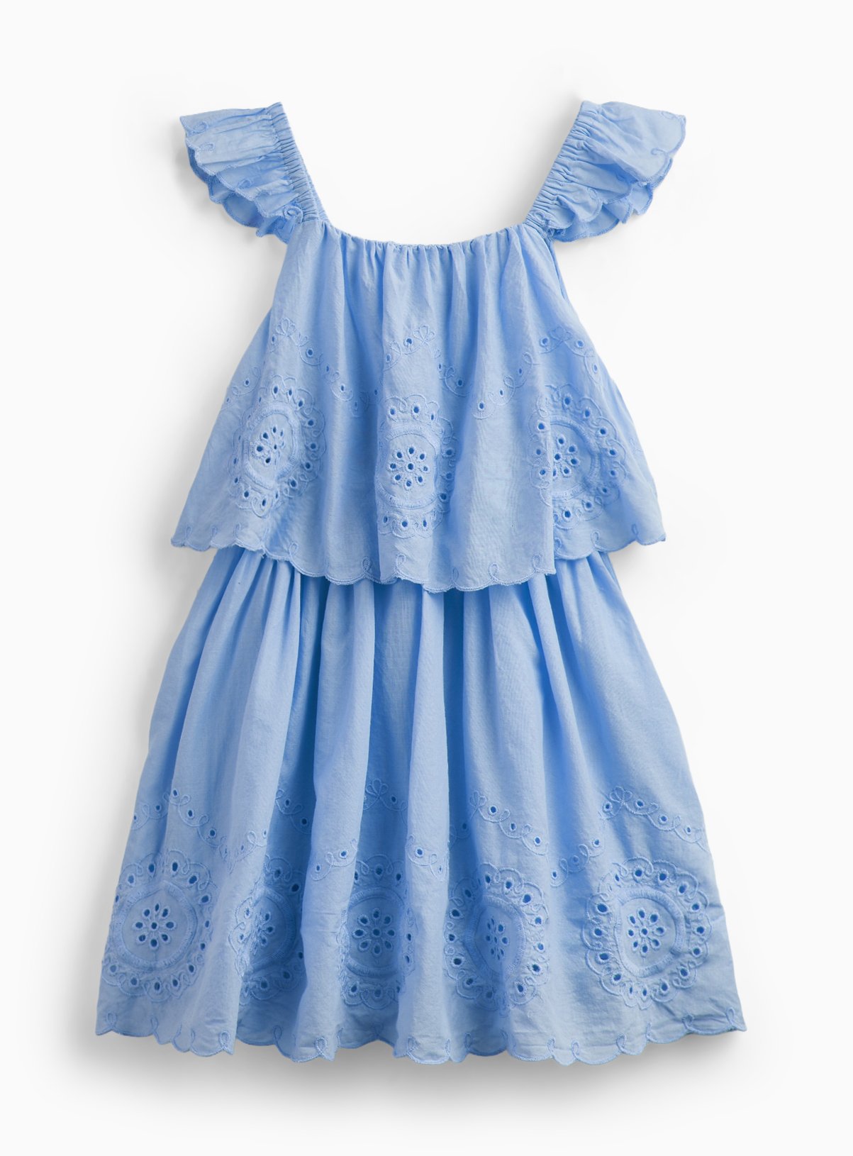 Cutwork Detail Strappy Layered Dress 