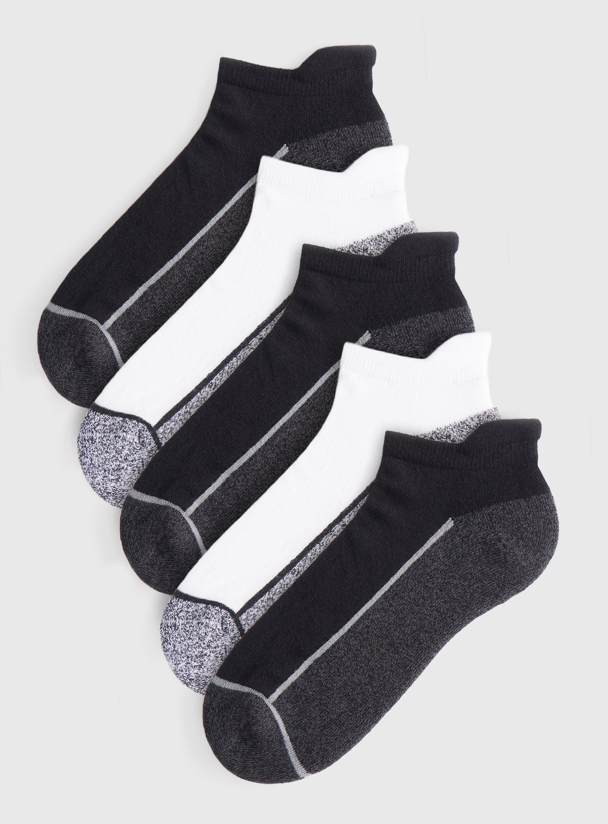 Mono Twisted Footbed Detail Trainer Socks 5 Pack