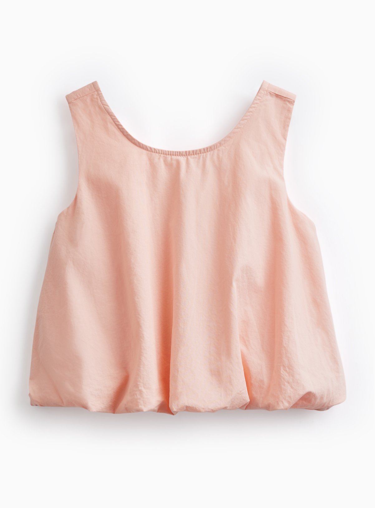 Poplin Bubble Hem Sleeveless Top 