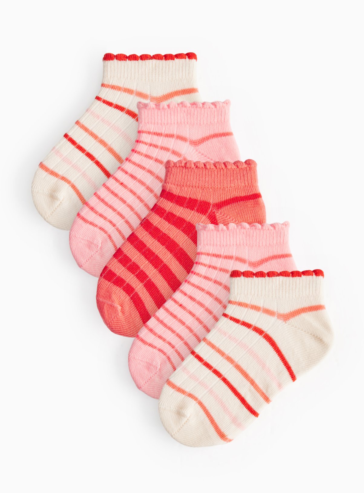 Pink Stripe Trainer Socks 5 Pack 