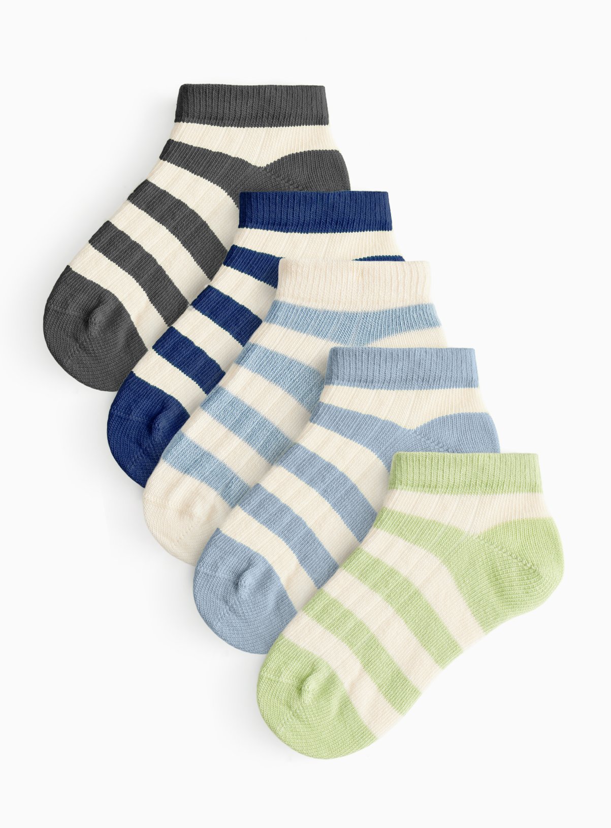 Blue Stripe Trainer Socks 5 Pack 