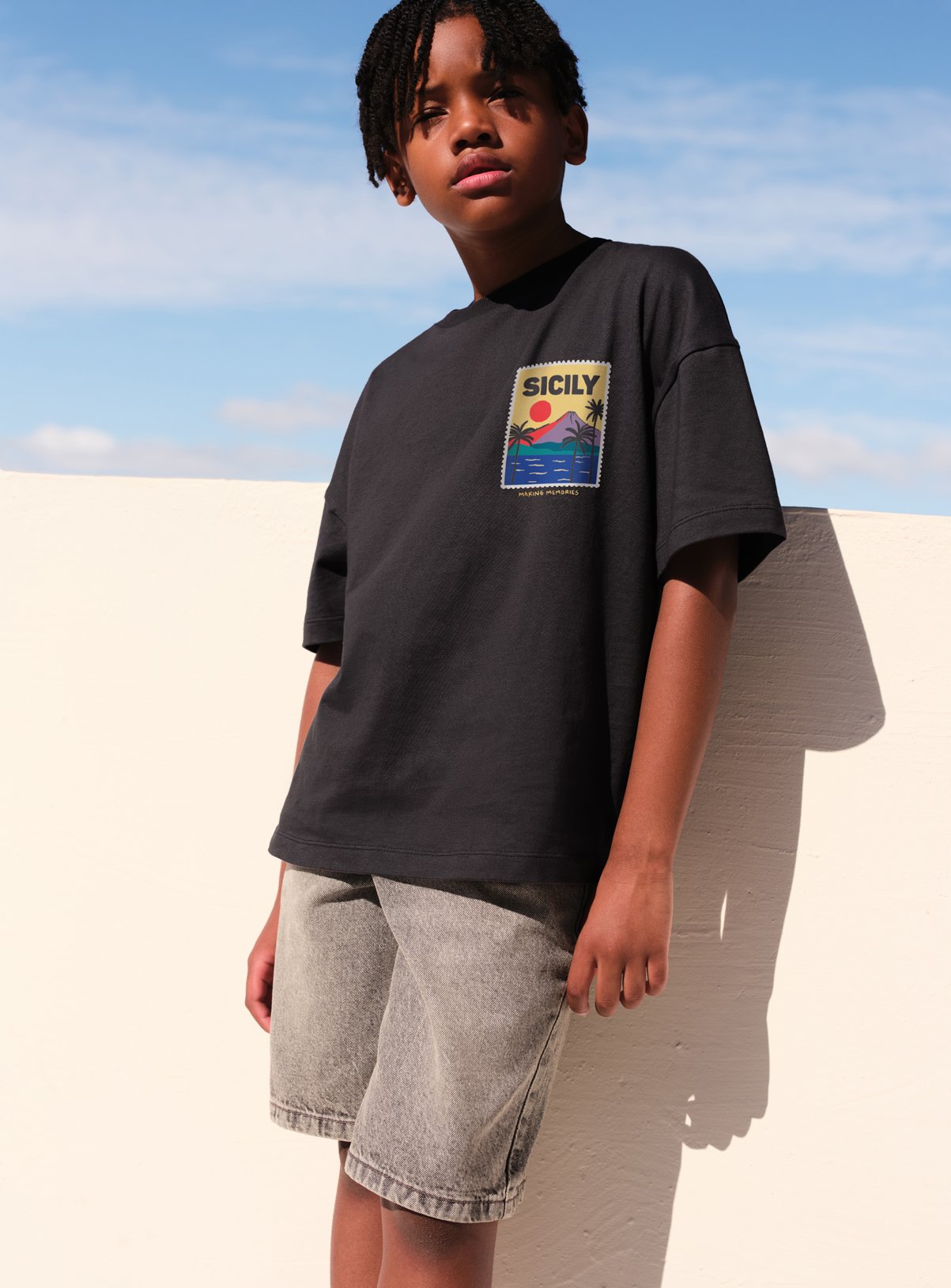 Black Sicily Graphic T-Shirt 