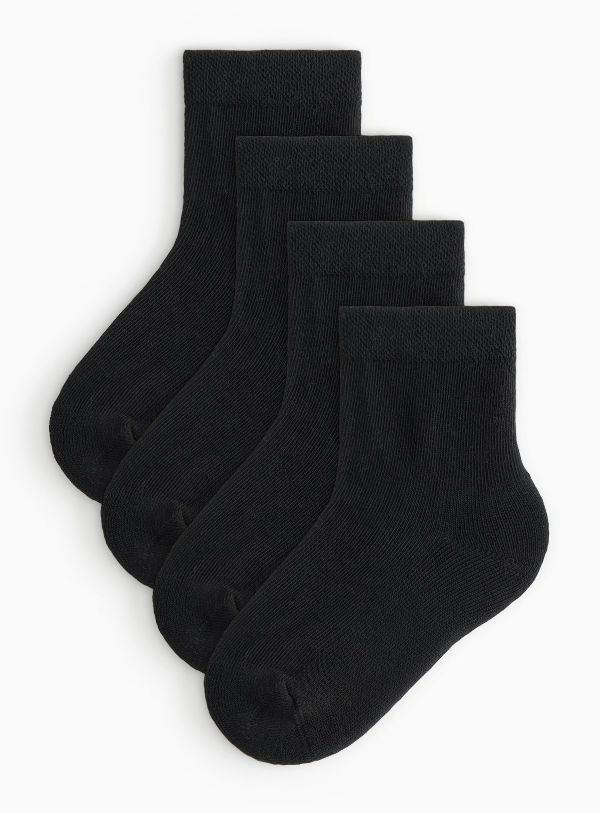 Black Cushion Sole Ankle Socks 4 Pack 12.5-3.5