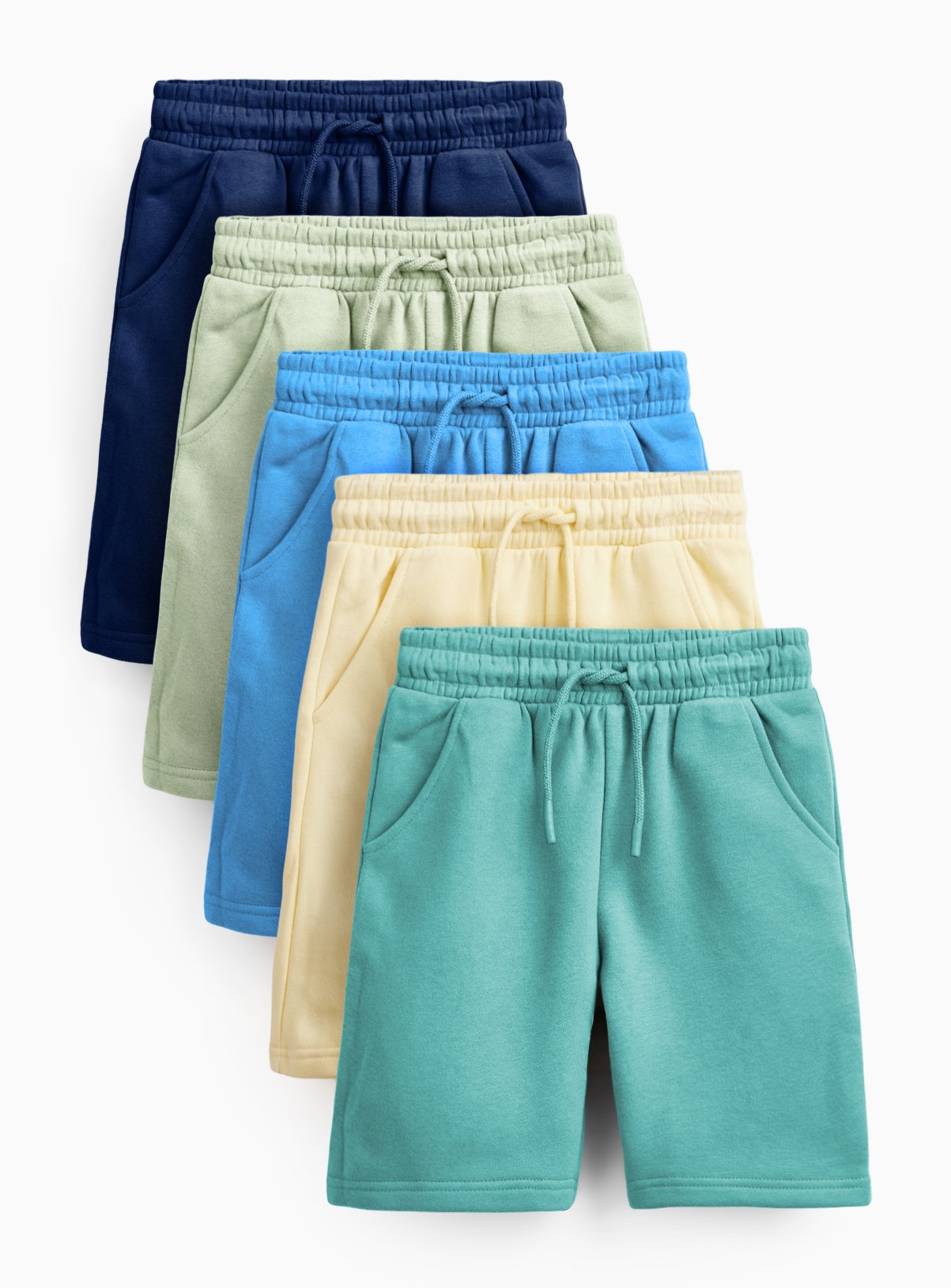 Assorted Colour Sweat Shorts 5 Pack 2-3 years