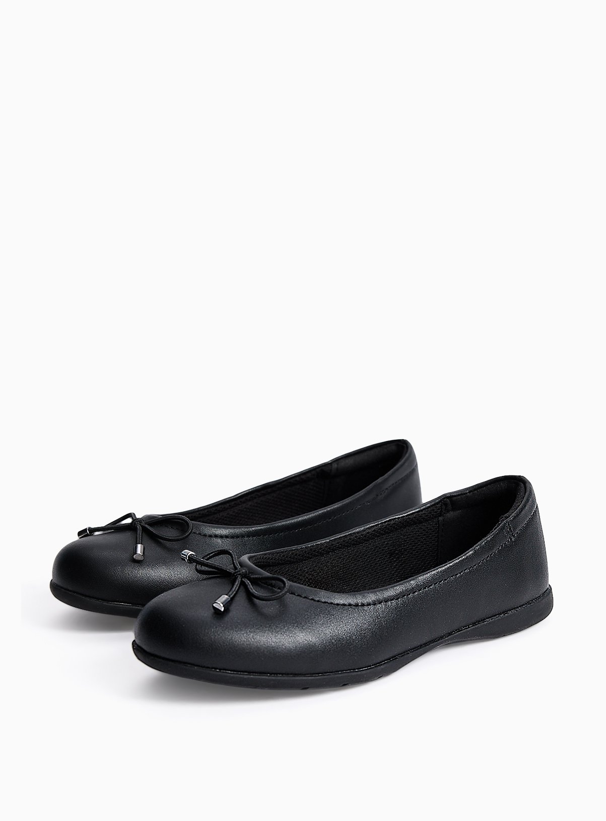 Black PU Dual Fit Ballerina School Shoes 