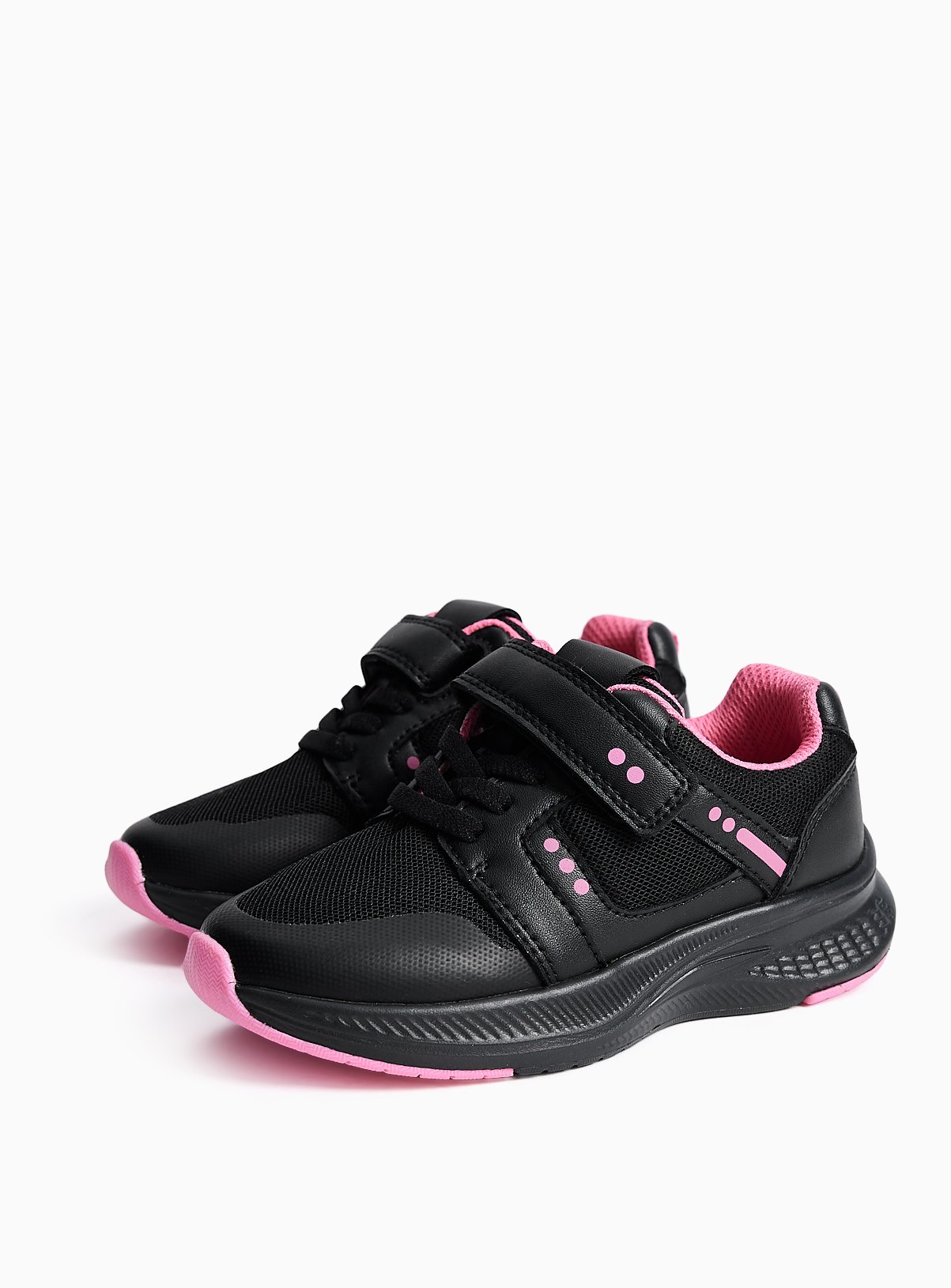 Black & Pink Sports School Trainers 