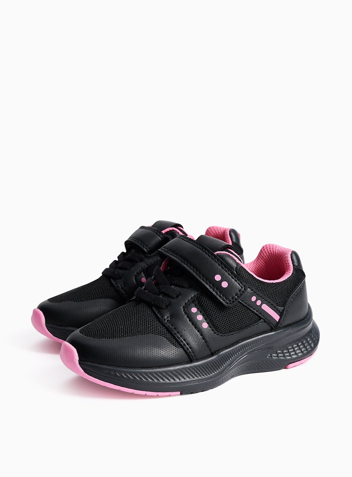 Black & Pink Sports Dual Fit School Trainers 