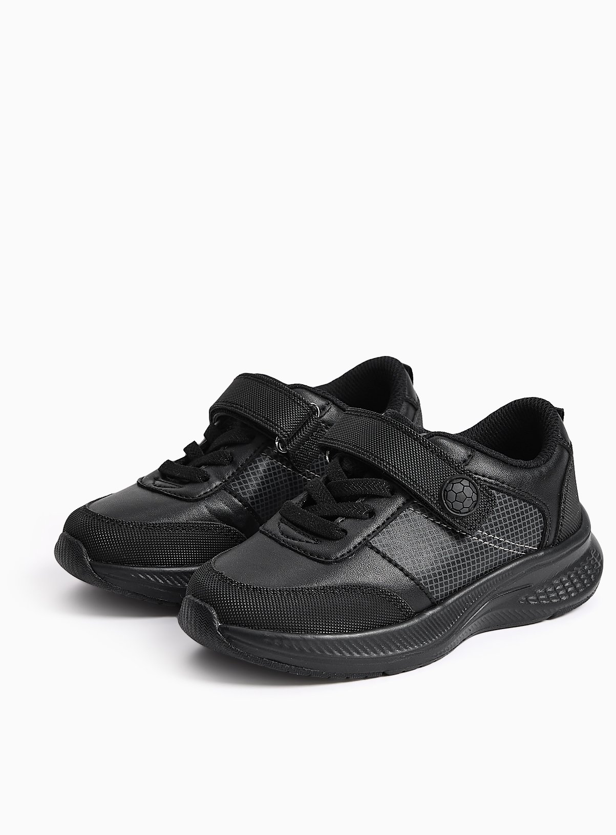 Black Football Motif Trainers 