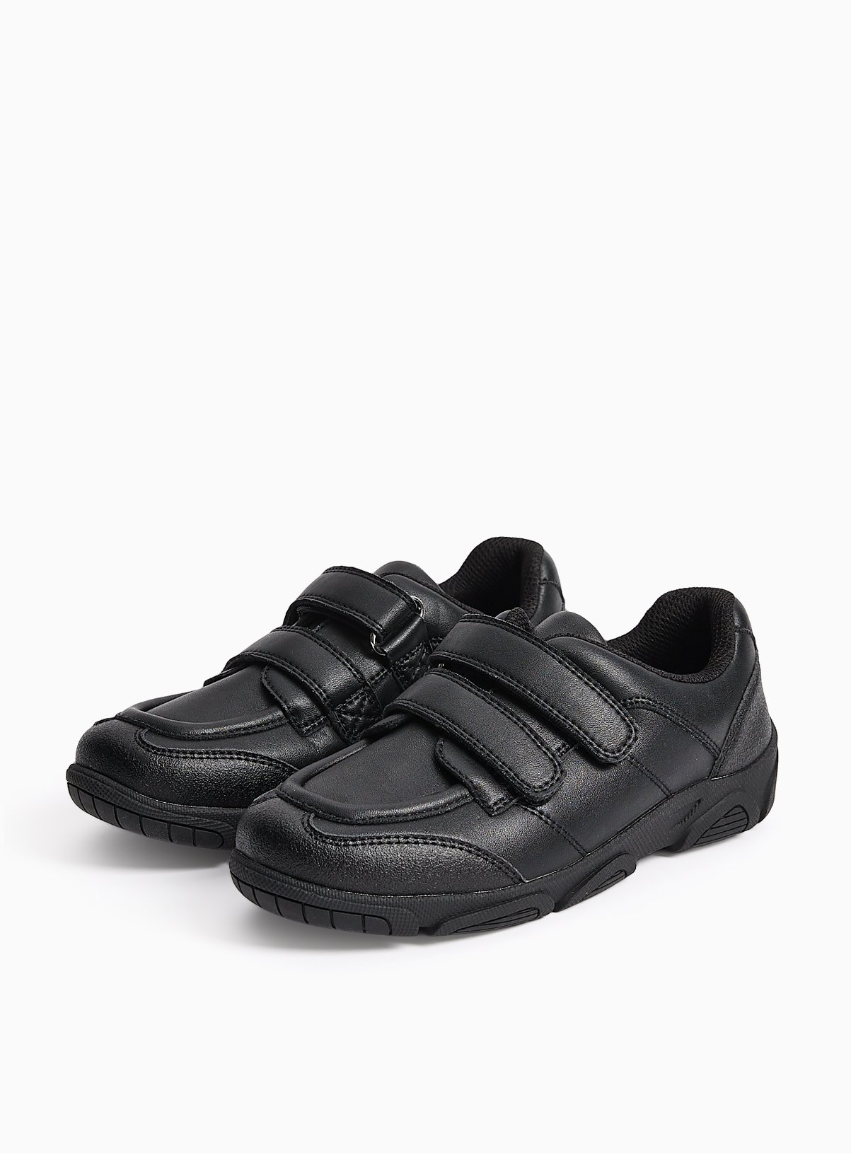 Black Twin Strap School Shoes 