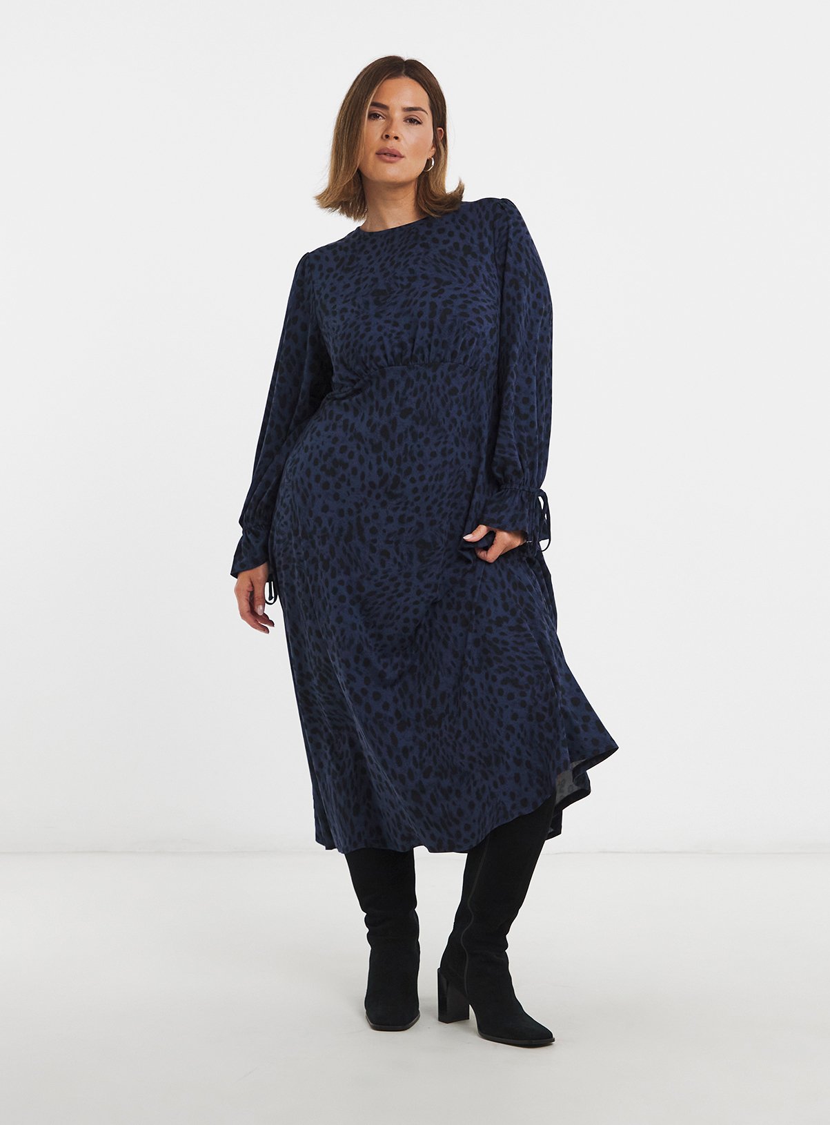 SIMPLY BE Supersoft Leopard Print Midi Dress