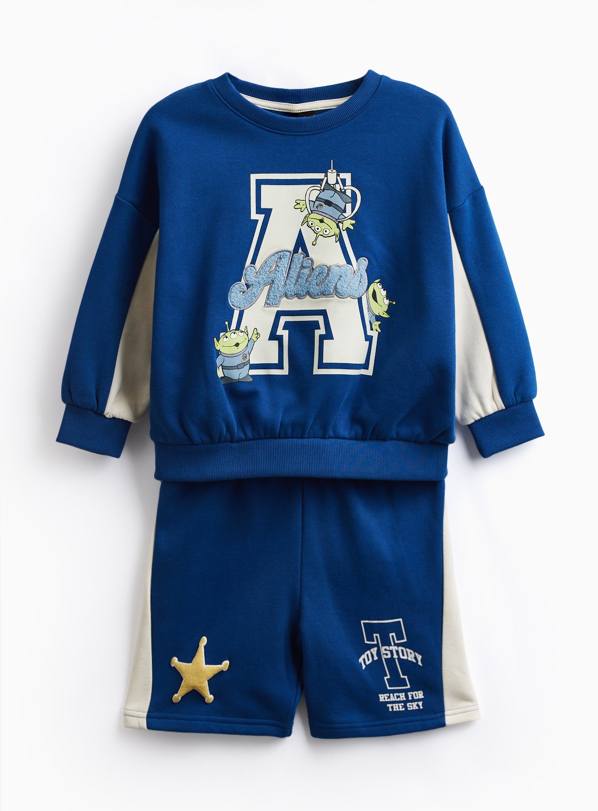 Blue Toy Story Alien Print Sweatshirt & Shorts Set 
