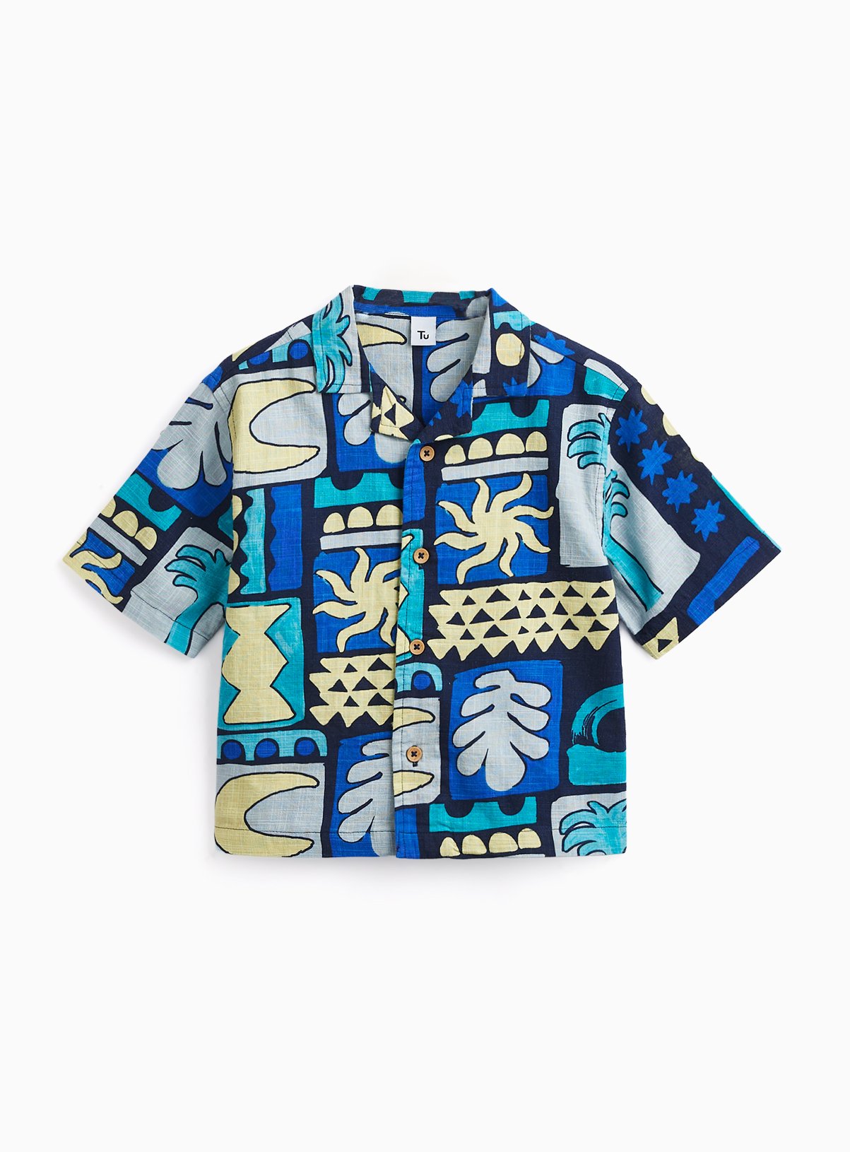Navy Holiday Stamp Print Revere Shirt 2-3 years