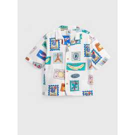White Holiday Stamp Print Revere Shirt