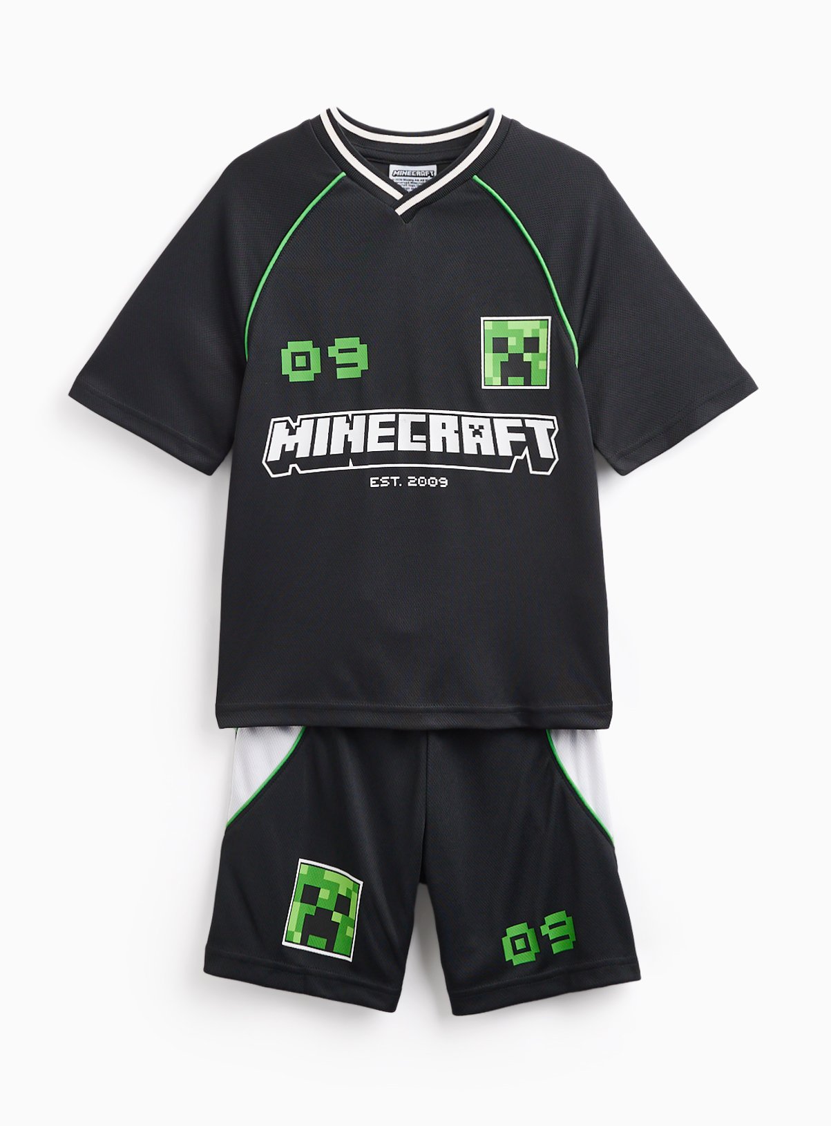 Black Minecraft Print Football Kit 