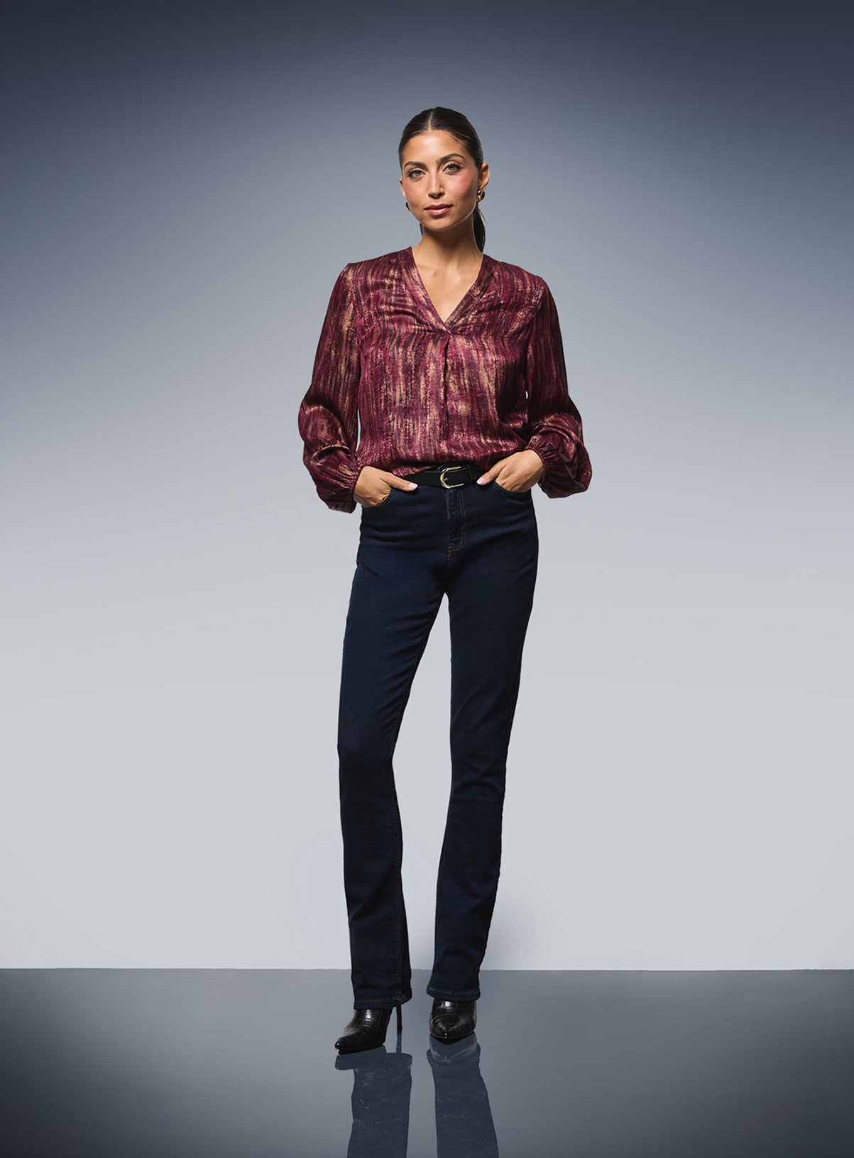 WALLIS Abstract Metallic Overhead Shirt 