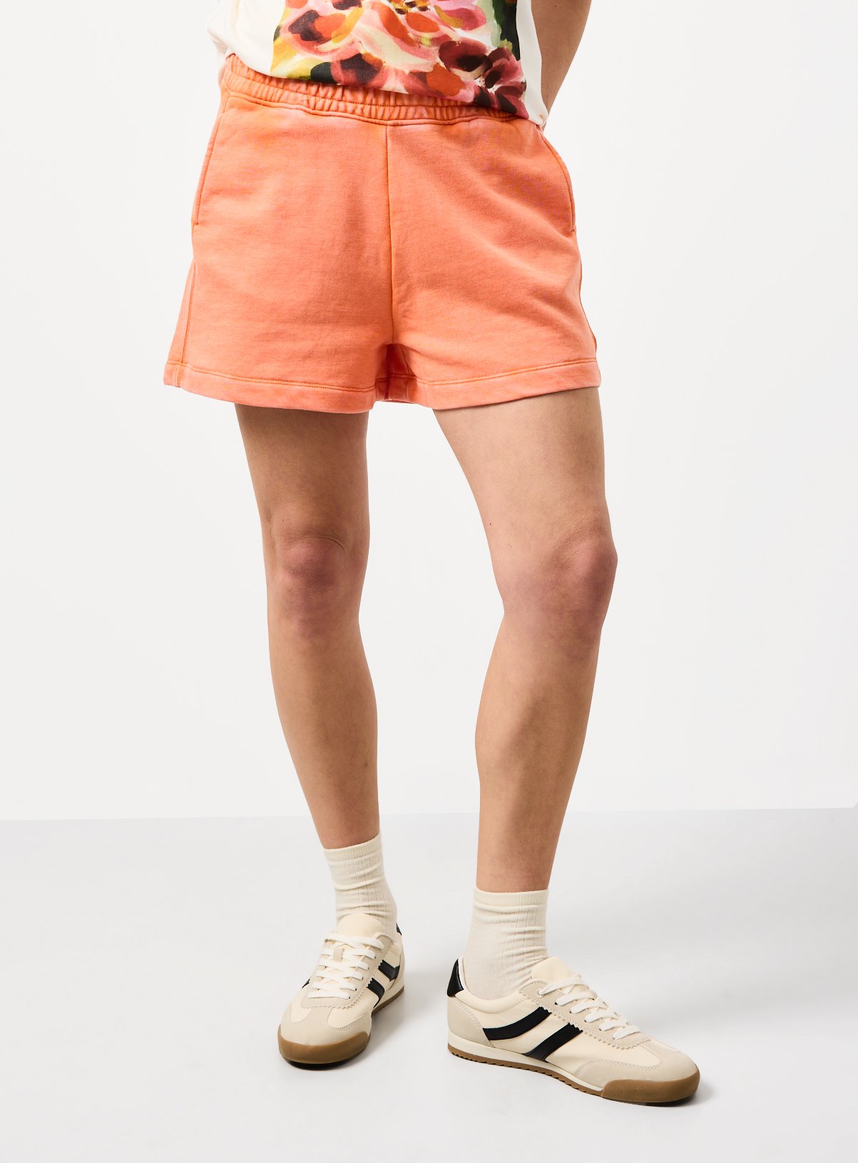 Orange Washed Co-ord Jersey Shorts S