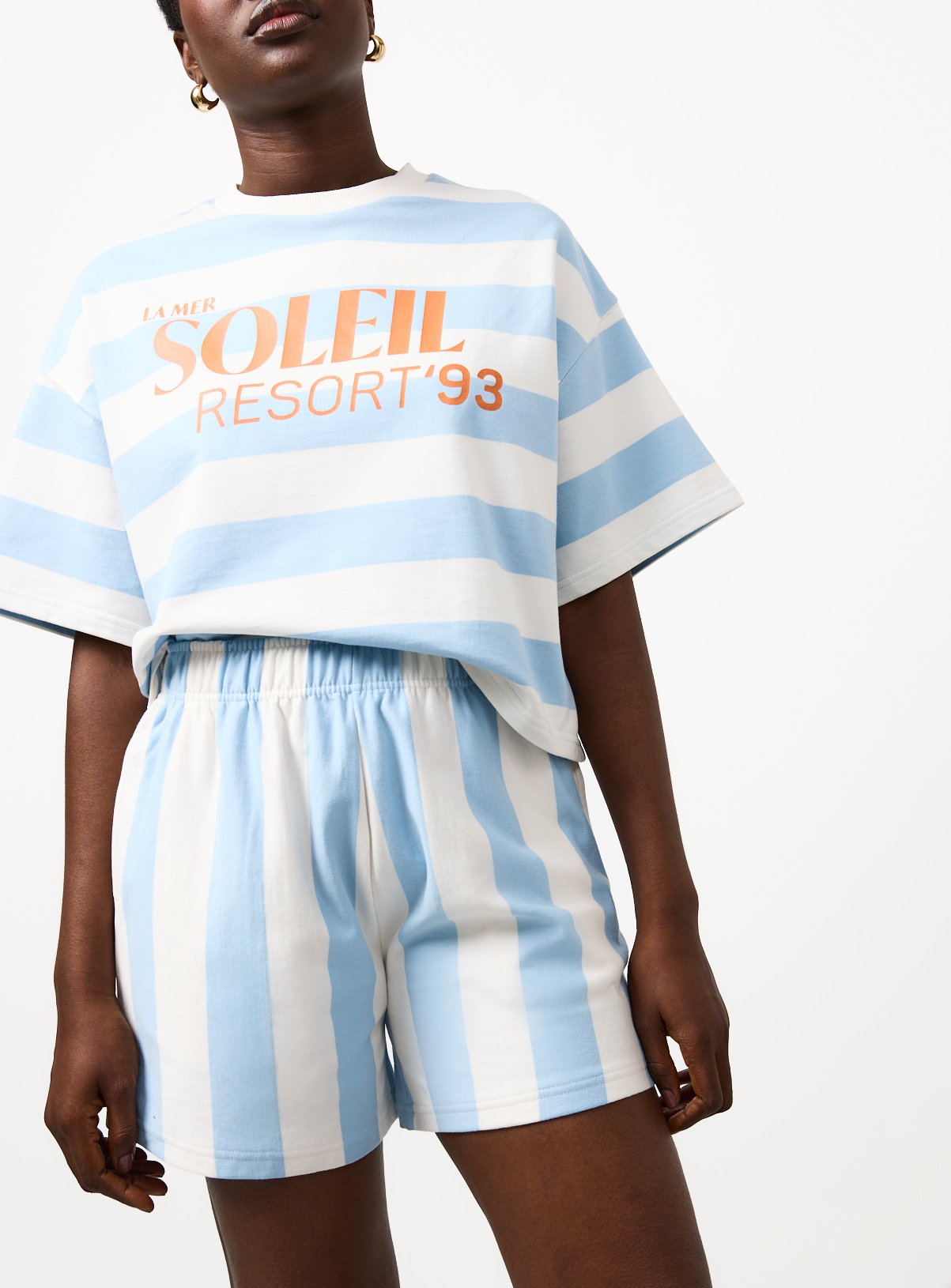 Blue Stripe Co-ord Shorts 