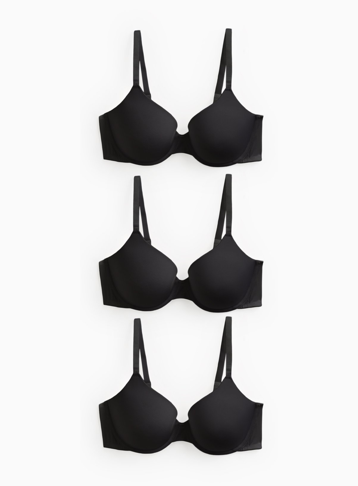 Black Micro T-Shirt Bras 3 Pack 