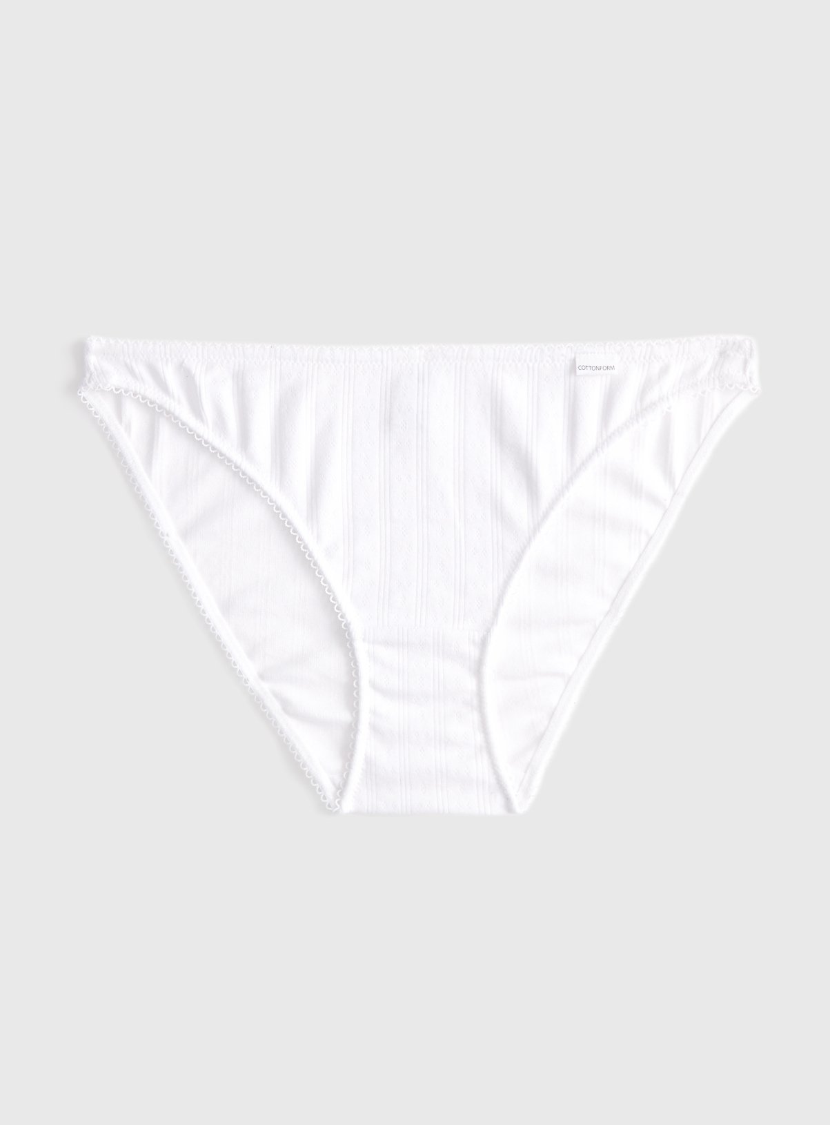 Cottonform™ White Pointelle Tanga Knickers