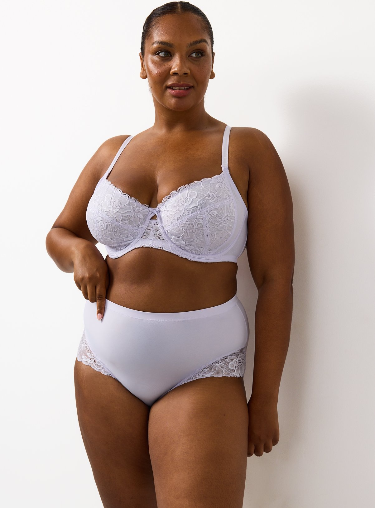 Lilac Fleur Lace Full Brief Knickers 