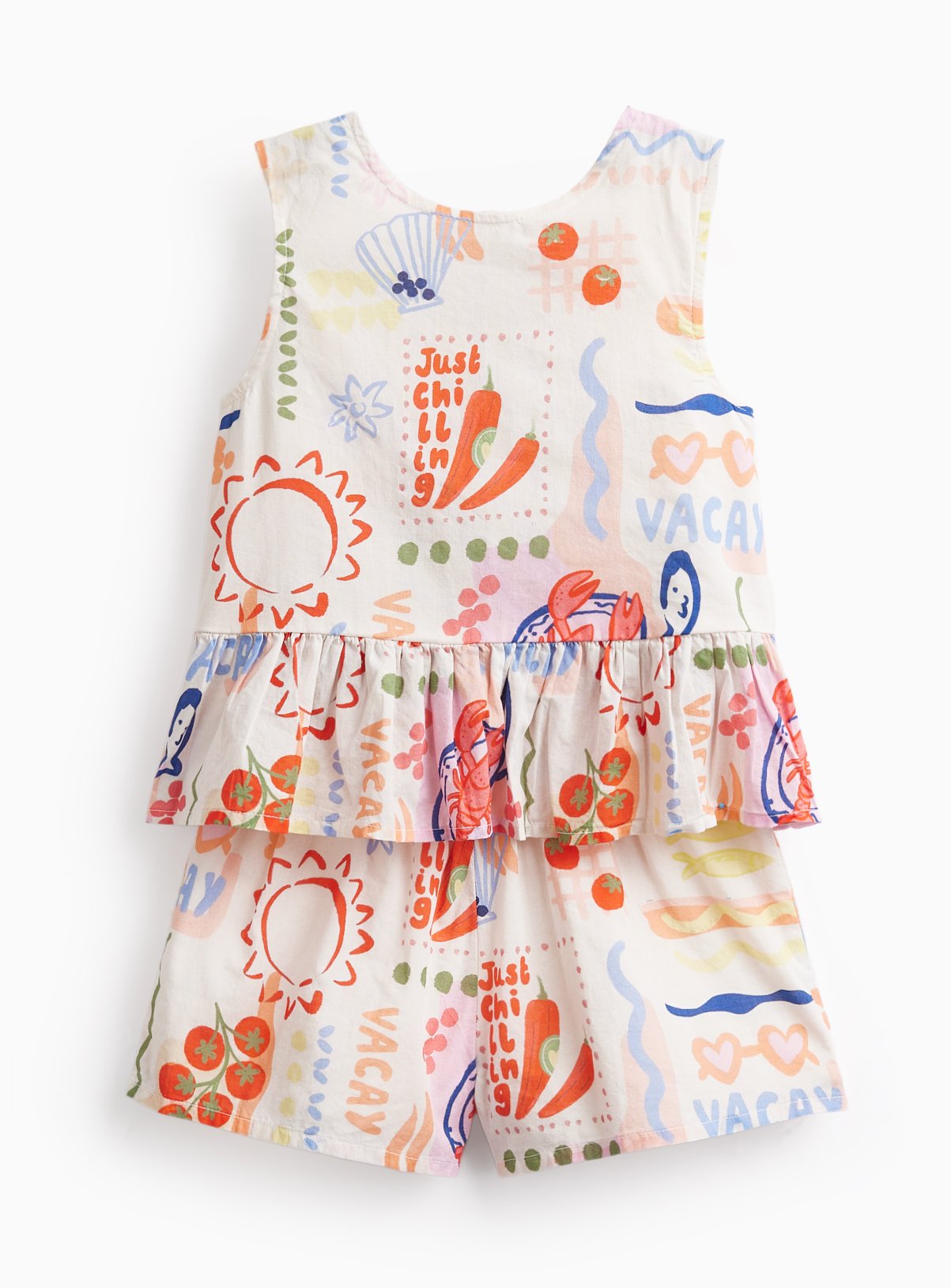 Tile Print Peplum Top & Shorts Set 2-3 years