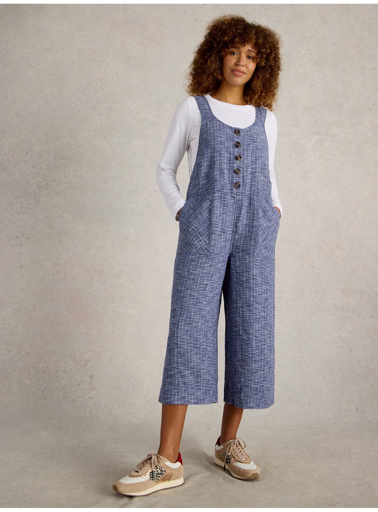 WHITE STUFF Viola Linen Dungaree 