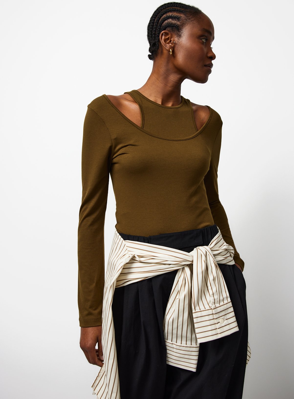 Green Double Layered Long Sleeve Top 6