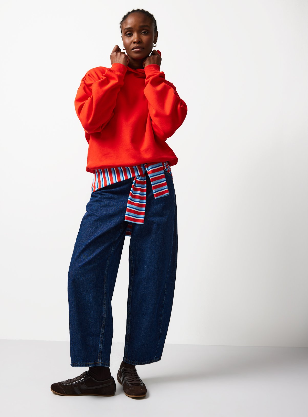 Red Pure Cotton Oversized Fit Hoodie XS