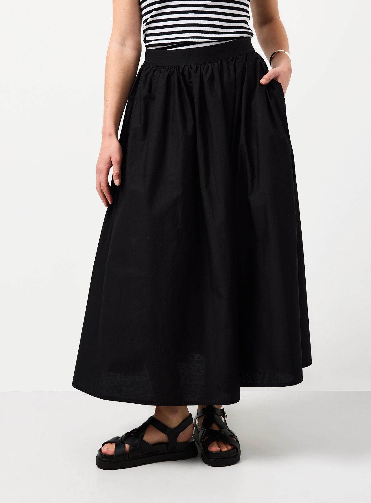 Poplin Fabric Midaxi Full Skirt 