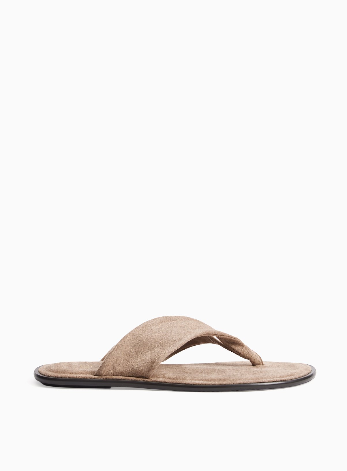 Neutral Faux Suede Toe Post Sandals 6