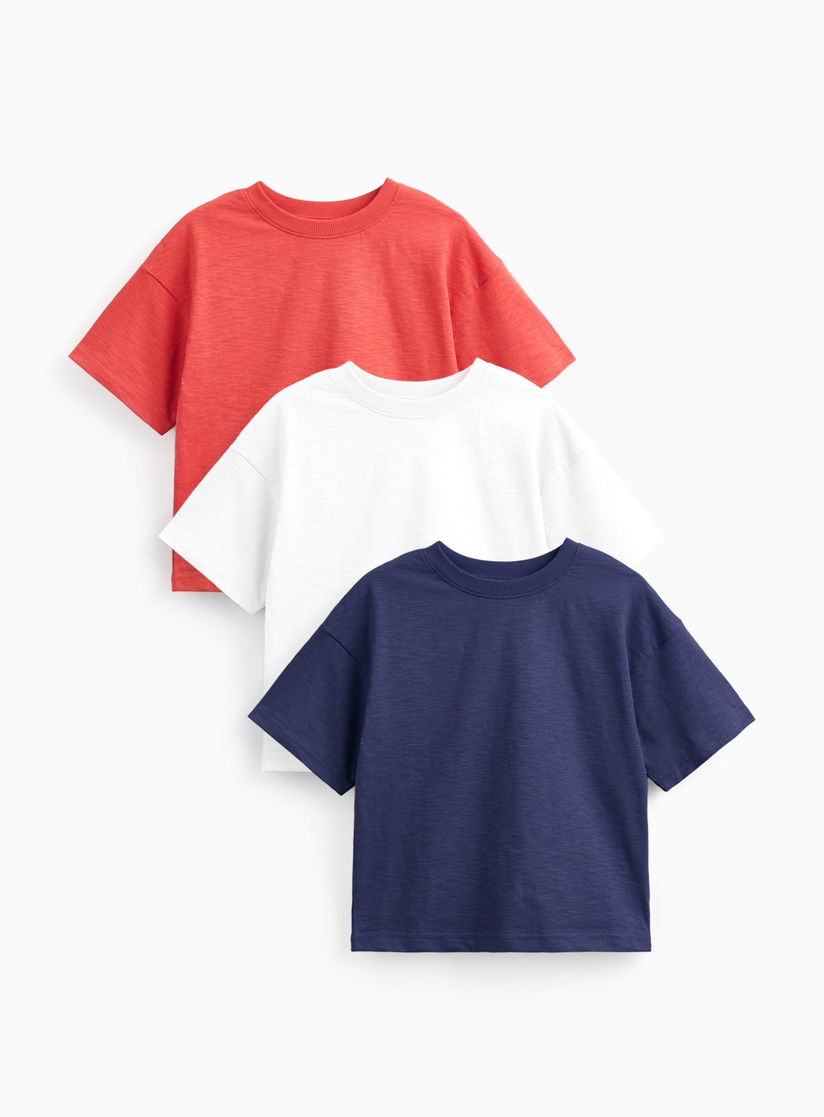 Navy, Red & White T-Shirts 3 Pack 