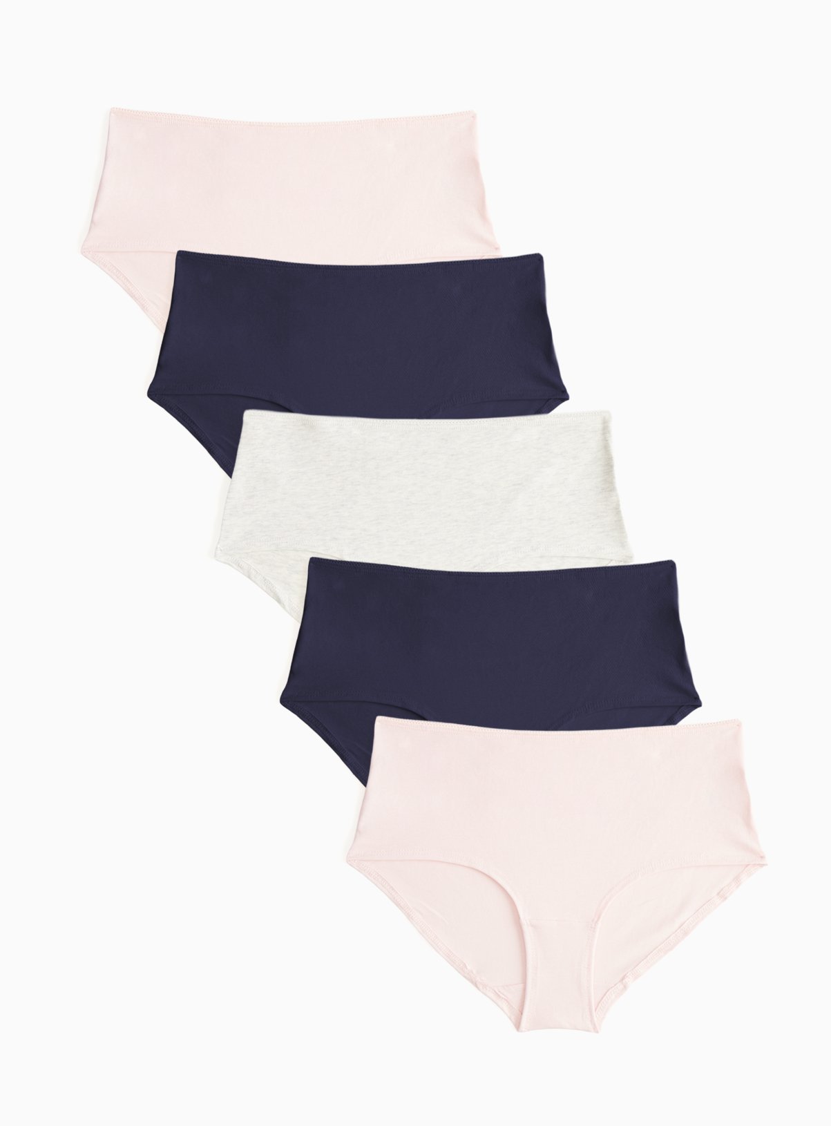 Navy & Pink Short Knickers 5 Pack 