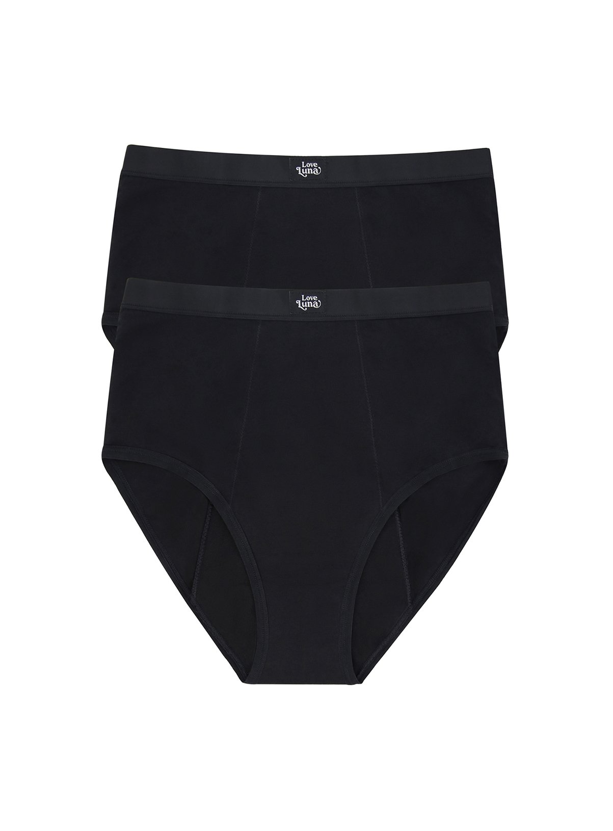LOVE LUNA Ladies 2 Pair Pack Super Period Full Briefs 16-18