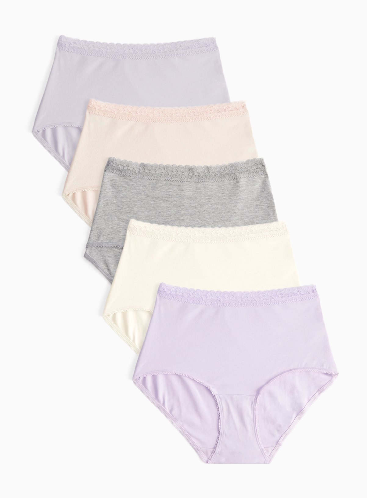 Lilac Pastel Shades Full Brief Knickers 5 Pack 