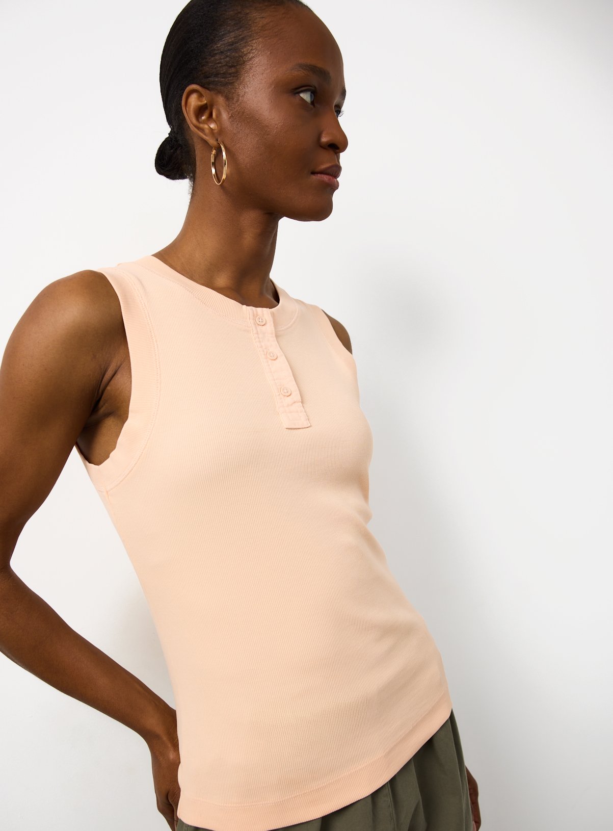 Pink Ribbed Placket Detail Vest 20