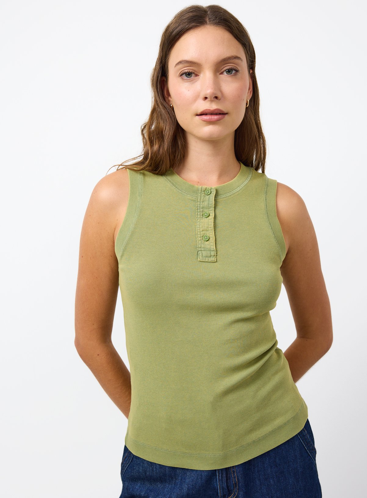 Ribbed Placket Detail Vest 