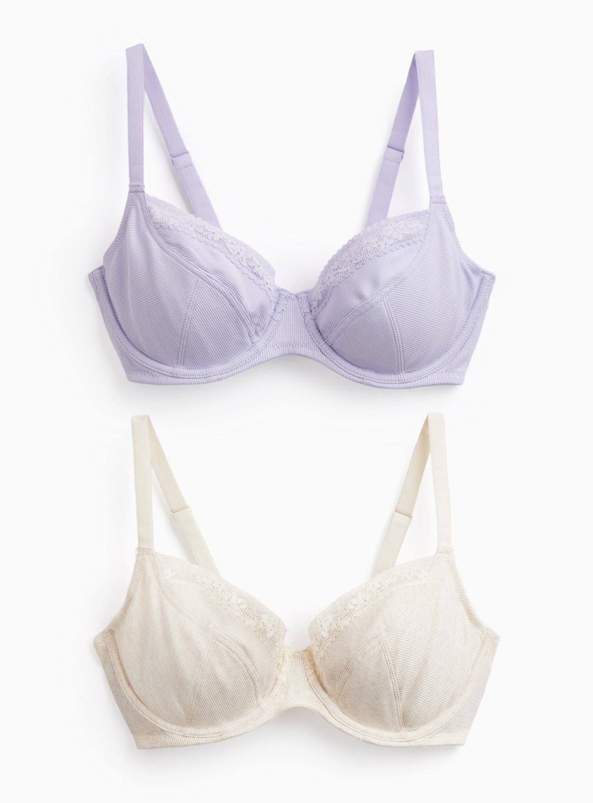 DD+ Oatmeal & Lilac Plunge Bras 2 Pack 