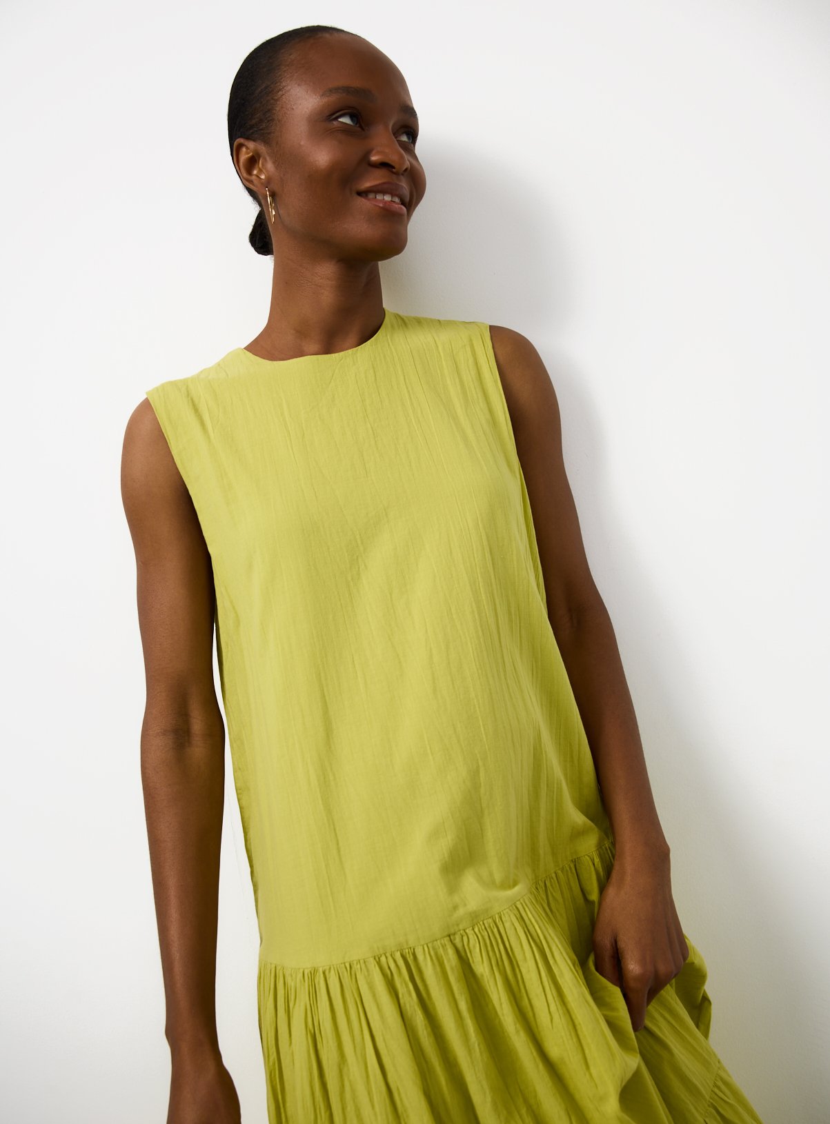 Drop Waist Sleeveless Tiered Dress 