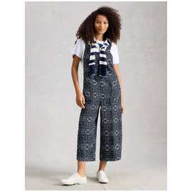 WHITE STUFF Viola Patterned Linen Dungaree