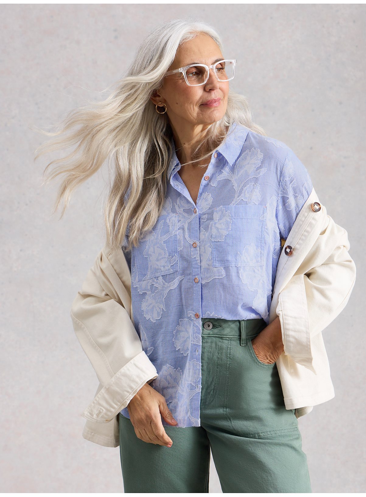 WHITE STUFF Sophie Jacquard Shirt 12