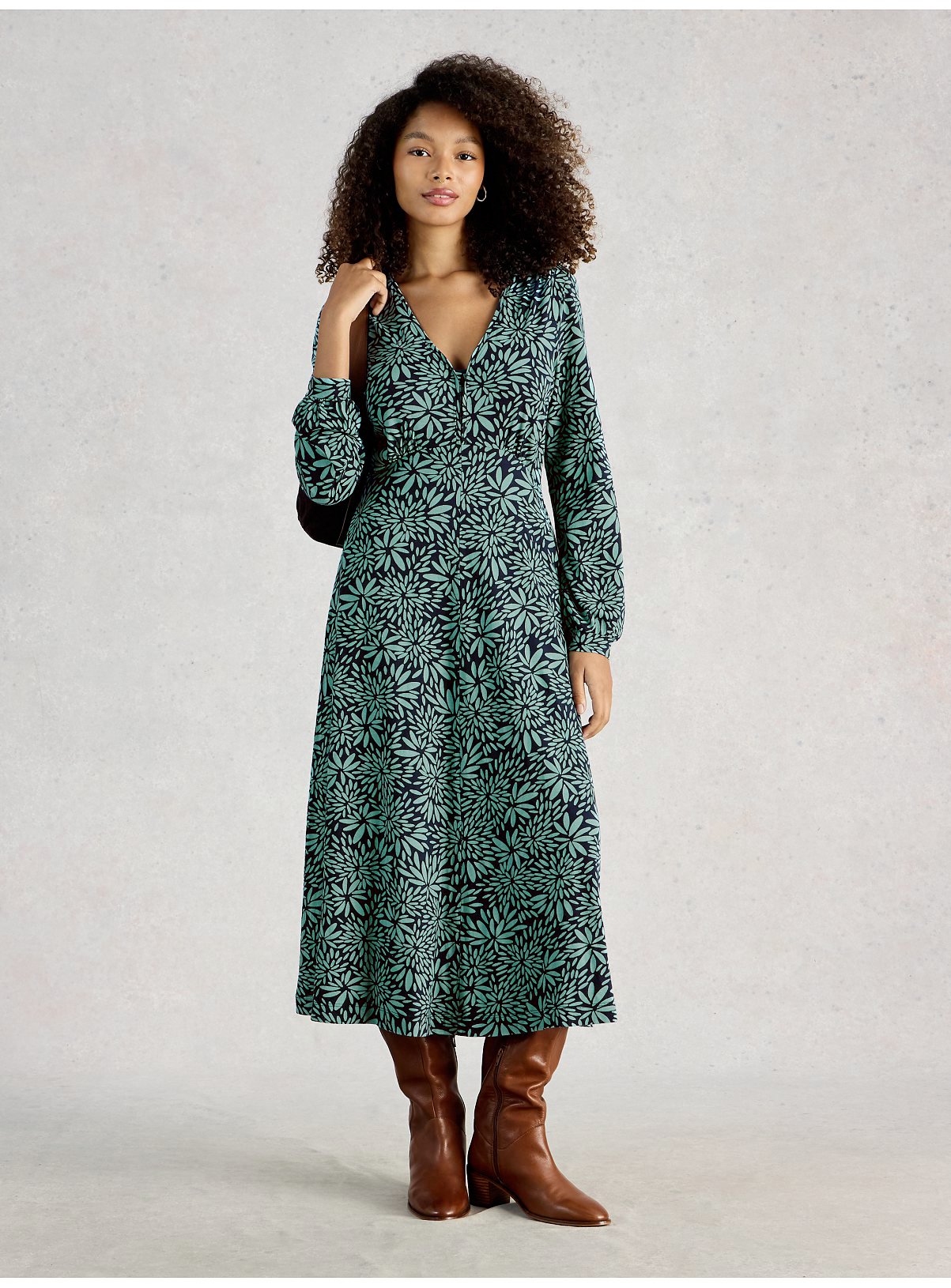 WHITE STUFF Megan Jersey Floral Print Dress 14