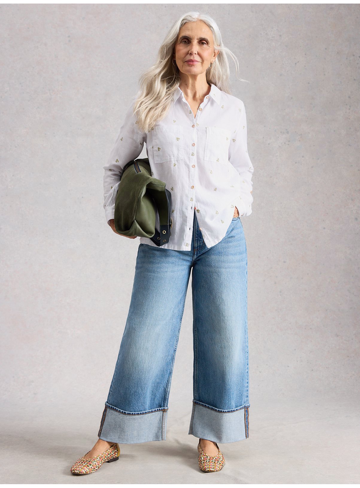 WHITE STUFF Sophie Organic Cotton Shirt Ivory Multi 