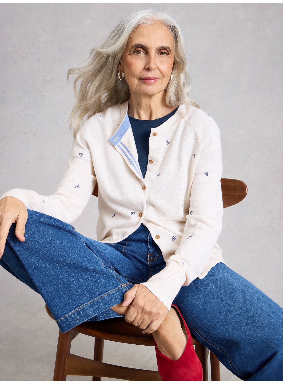 WHITE STUFF Lulu Embroidered Cardigan 