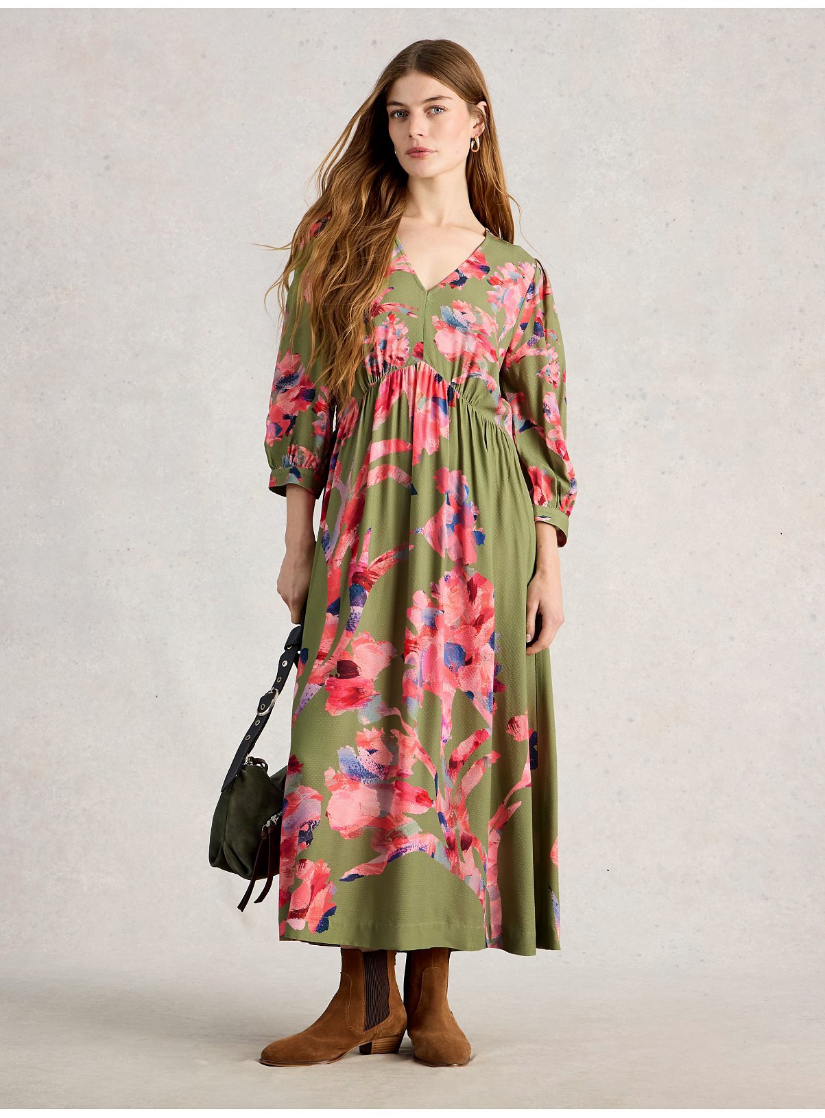 WHITE STUFF Lucy Midi Dress Green 