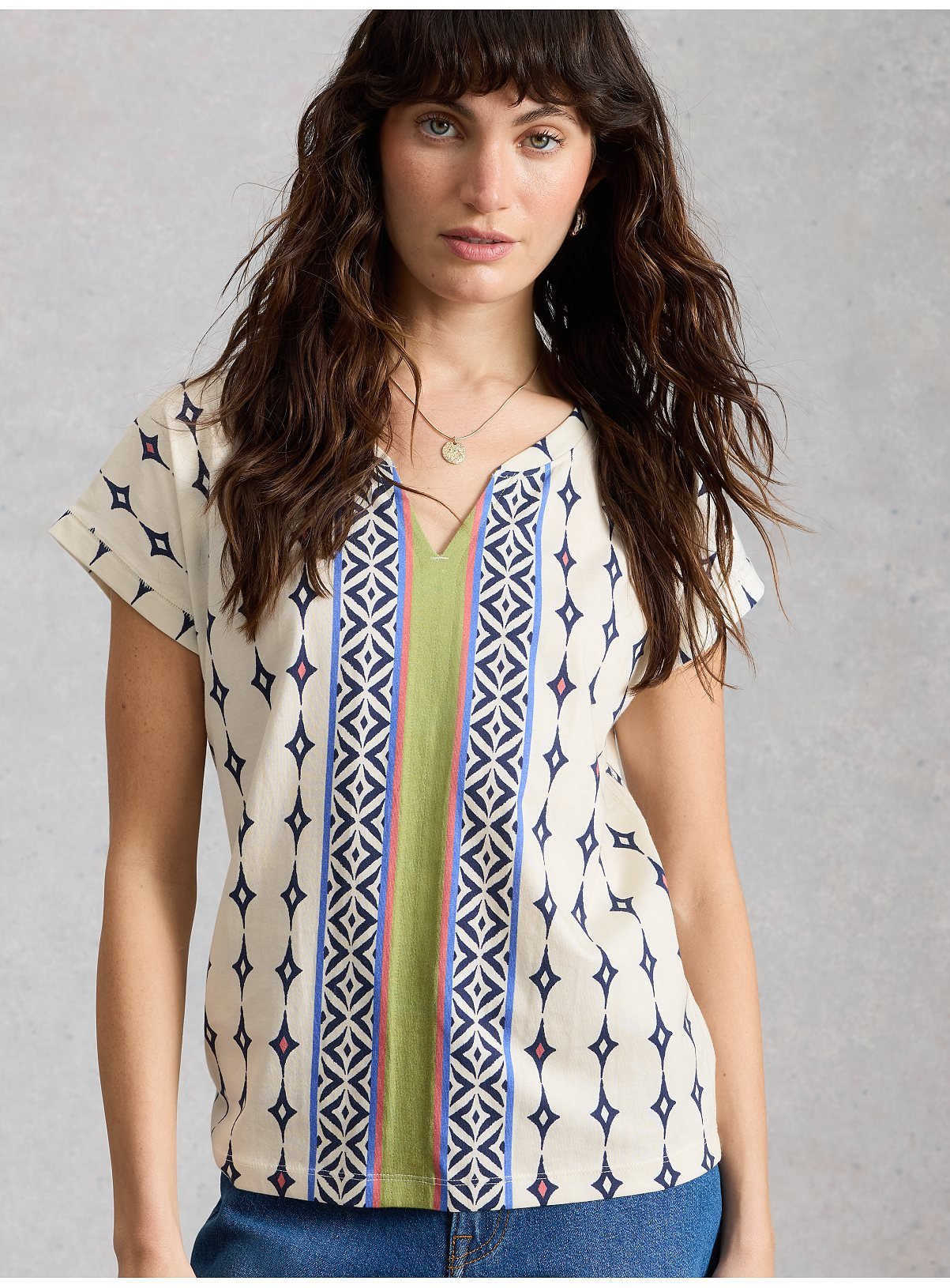 DOROTHY PERKINS Nelly Notch Neck Tee White 