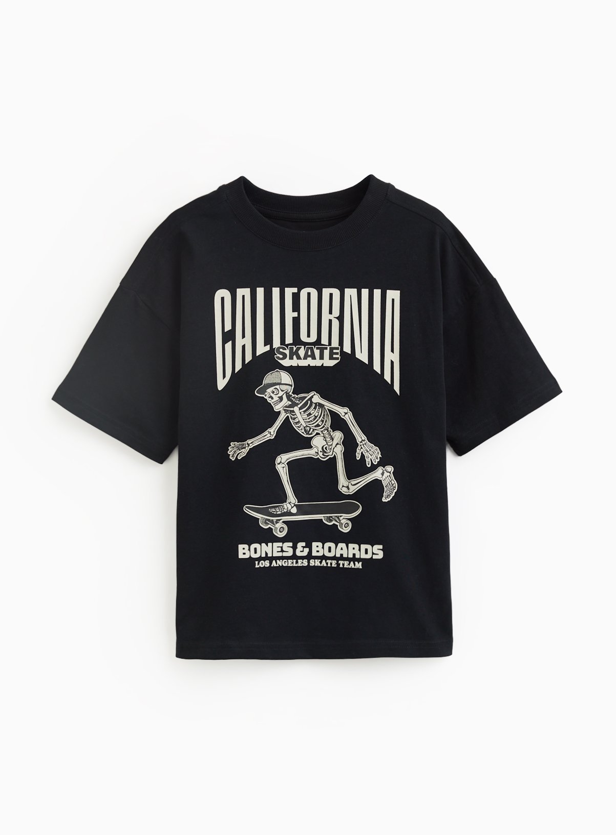 Black California Skater Graphic T-Shirt 12 years
