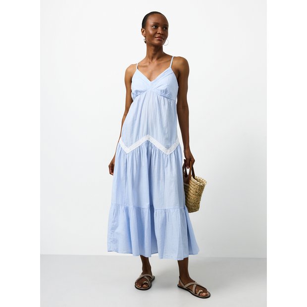 Buy Blue Lace Detail Midaxi Cami Dress 10 | Midaxi | Argos