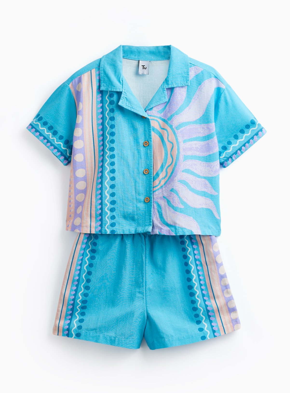 Blue Breeze Sun Print Shirt & Shorts Set  