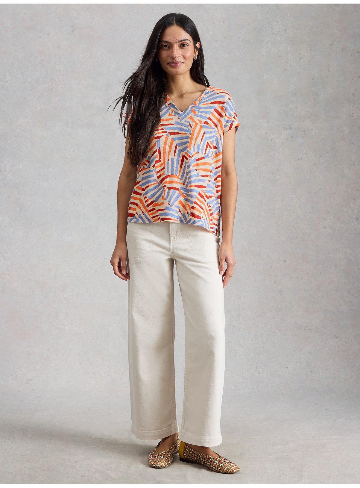 WHITE STUFF Iris Linen T Shirt 10