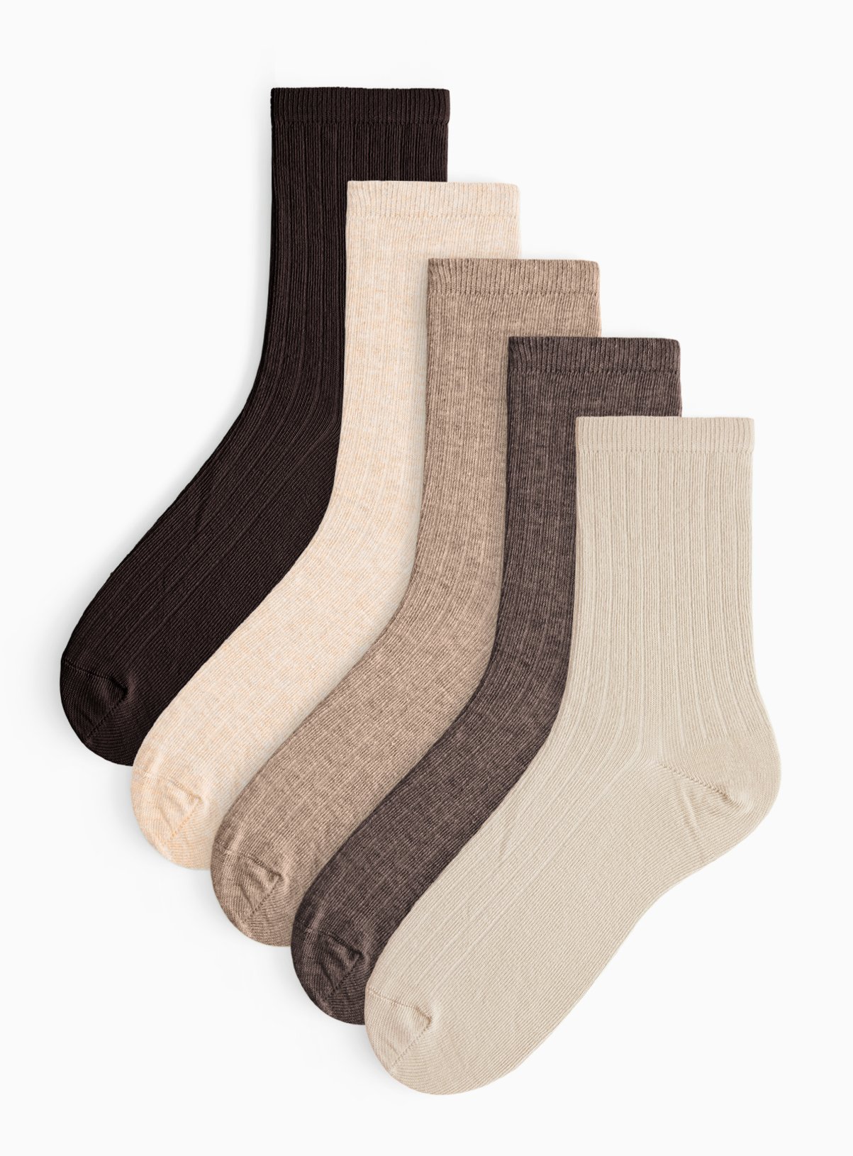 Marl Ribbed Ankle Socks 5 Pack 4-8